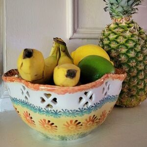 Vintage Italian Handmade 9" Serving Bowl By Italica Ars